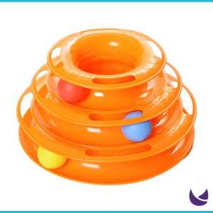 Orange Tower of Tracks toy for cats