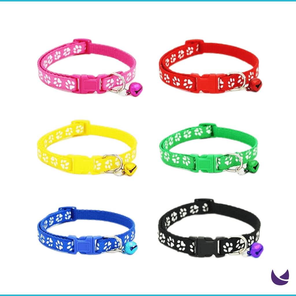 Paw Print Collar for Pets | Fashionable Collar with Buckle and Bell - Image 4
