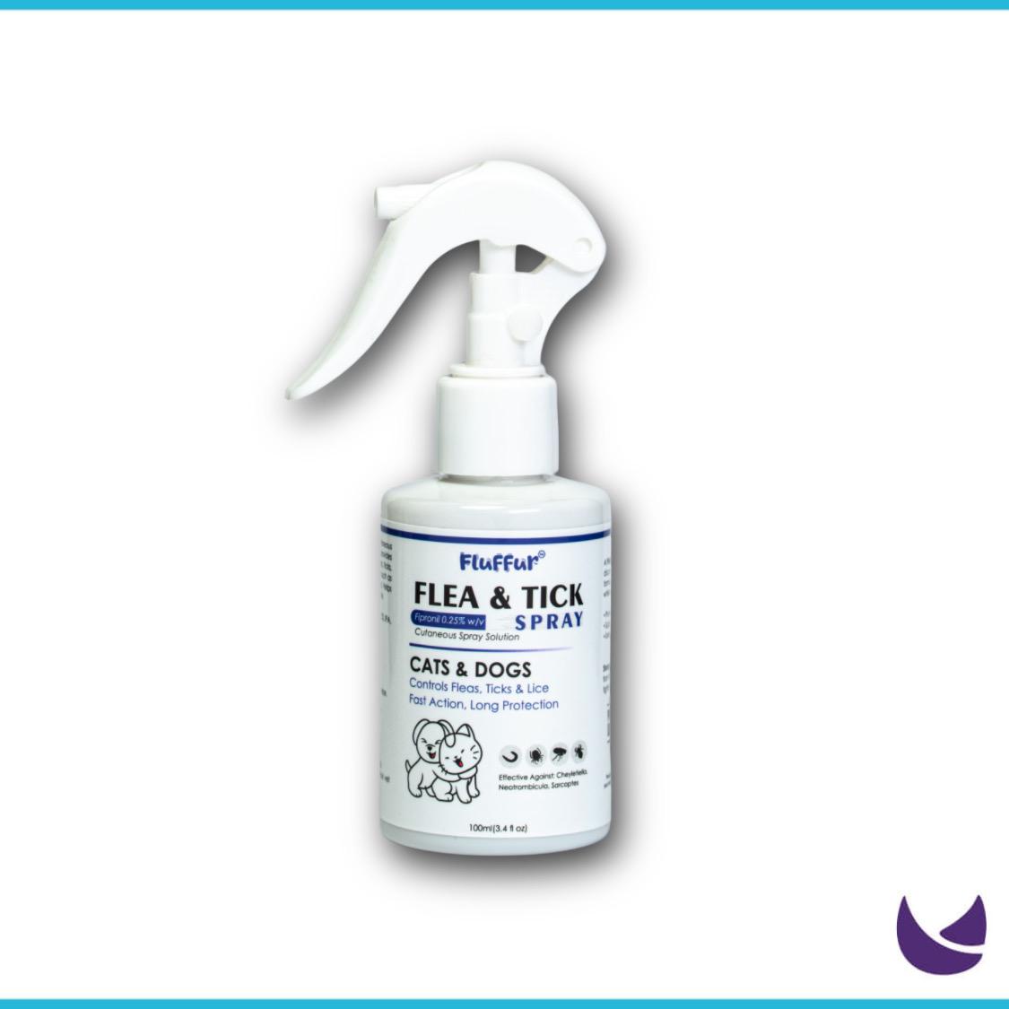 Fluffur Flea and Tick Spray for Cats and Dogs