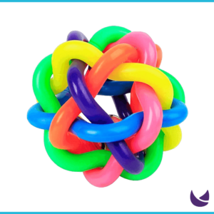 Rainbow color rubber chew toy for dogs