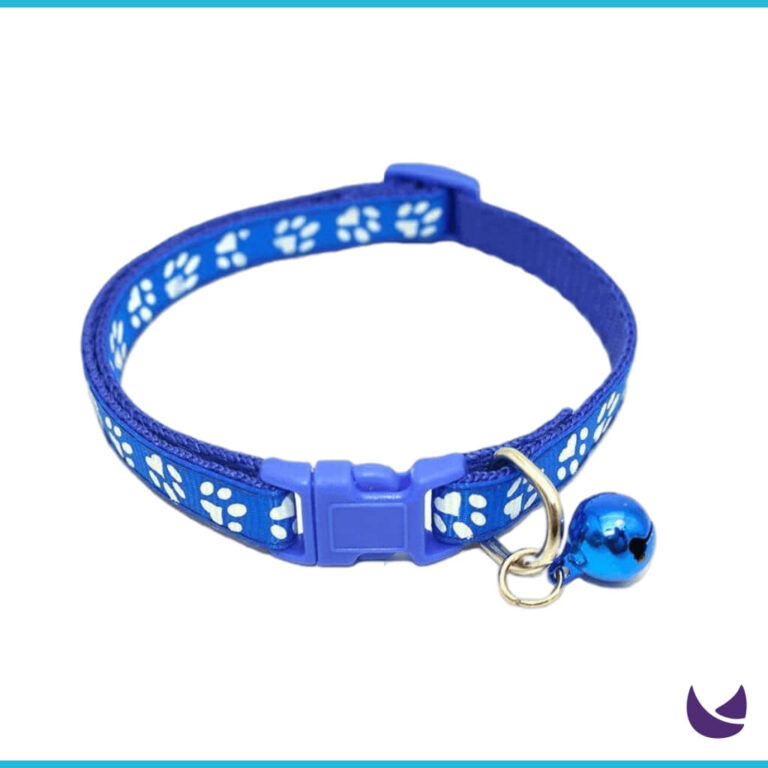Paw Print Collar for Pets Fashionable Collar with Buckle and Bell