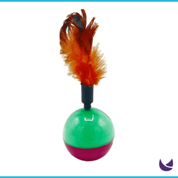 Cat Tumbler Ball Toy with Feather Fur
