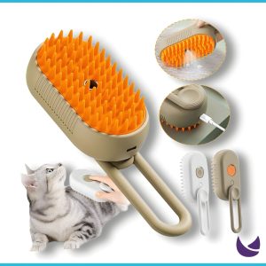 Electric Steam Brush for Cats - Rechargeable Grooming Brush